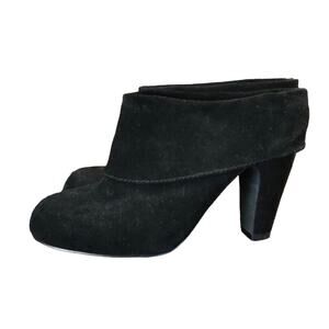 Steve‎ Madden black suede Jan heeled boots booties Women’s Size 8.5